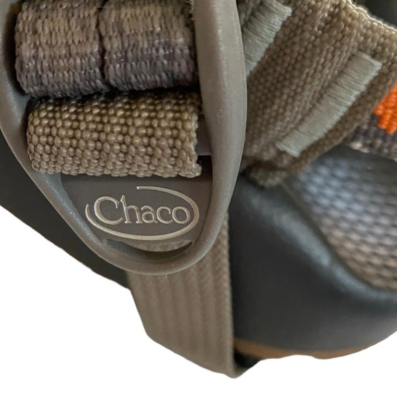 CHACO - SIZE 8 - THE CLASSIC CREED - ORANGE AZTEC WITH BLUE/ GRAY - EXC COND S4 - Picture 10 of 16